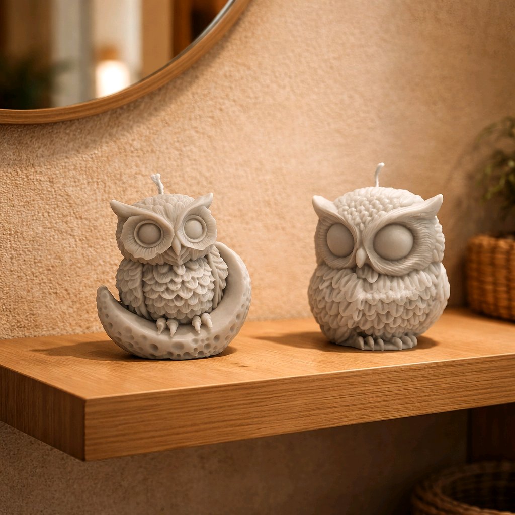 Chamomile Scented Blissful Owl Candle Set